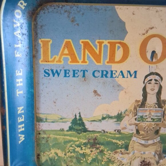 Vintage Land O'Lakes Sweet Cream Butter Metal Tray - Picture 3 of 10